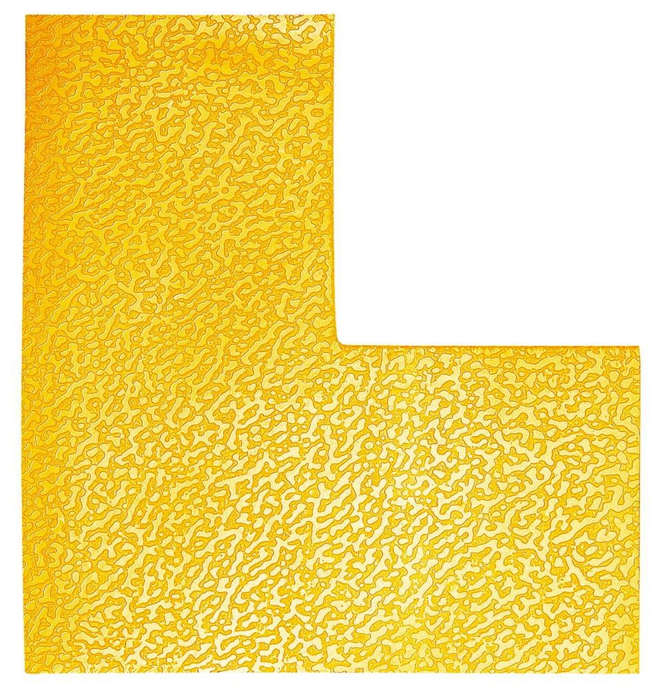 Bodenmarkierung, selbstklebend, L-Form, LxB 100x100 mm, Farbe gelb, VE 10 Stück, Mindestabnahme 2 VE