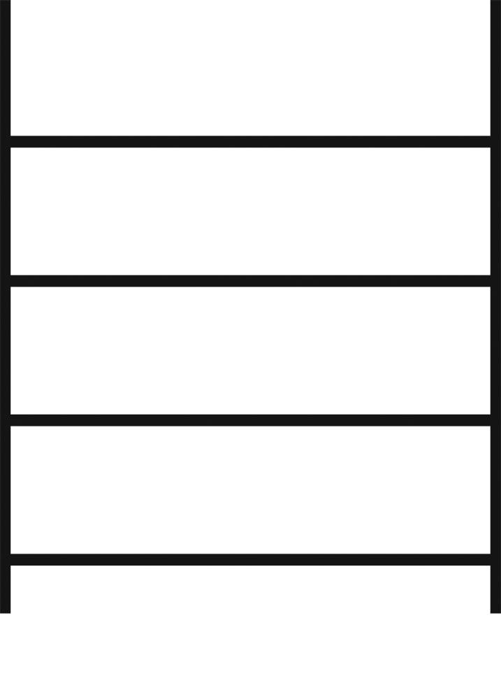 Schlauchregal, feststehend, Grundfeld, verzinkt, 4 Lagerebenen, BxTxH 1060x535x2500 mm, Fachlast 100 kg, Feldlast 500 kg