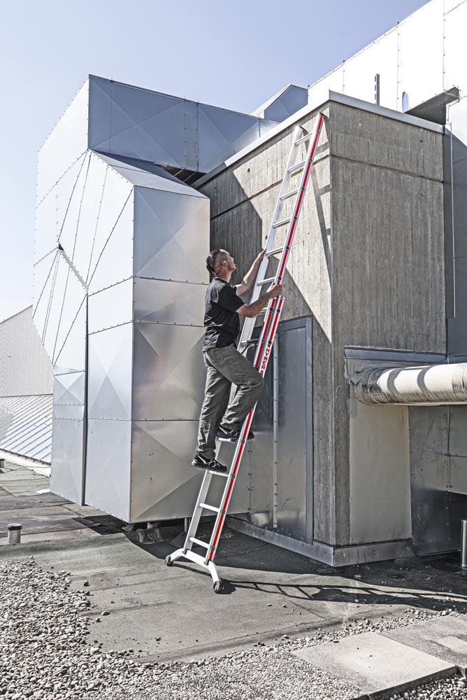 Stufenschiebeleiter zweiteilig, 2x8 Stufen, Länge eingef. 2,33 m, ausgef. 4,01 m