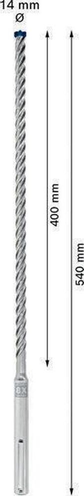 Hammerbohrer Expert SDS max-8X Ø 14 mm Arbeits-L.400 mm L.540 mm SDS-max 1 Stück Hammerbohrer Expert SDS max-8X Ø 14 mm Arbeits-L.400 mm L.540 mm SDS-max 1 Stück