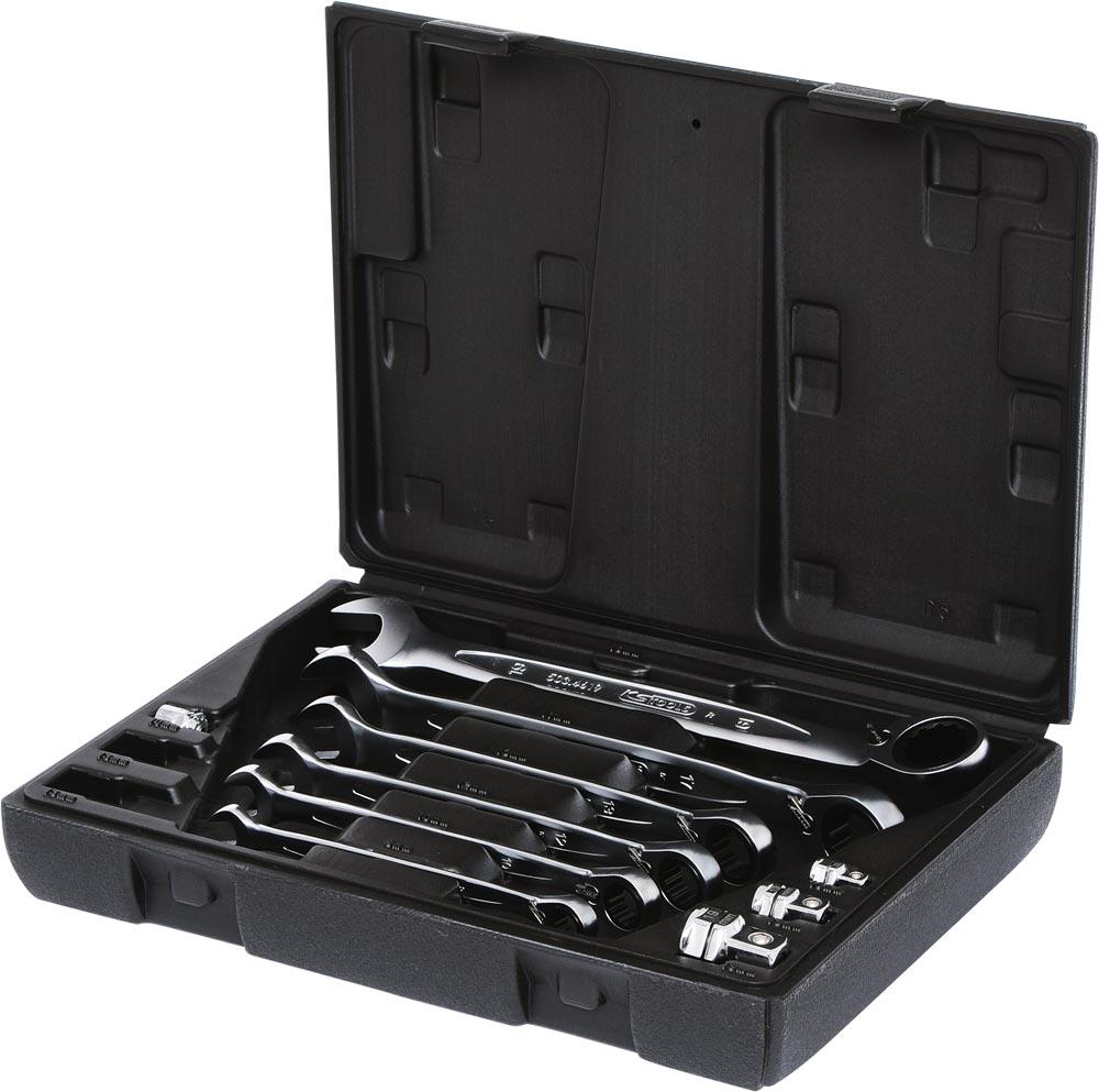 Ratschen-Ringmaulschlüssel-Satz GEARplus, umschaltbar, 10tlg., 8-19 mm, Kstst.-Kasten Ratschen-Ringmaulschlüssel-Satz GEARplus, umschaltbar, 10tlg., 8-19 mm, Kstst.-Kasten