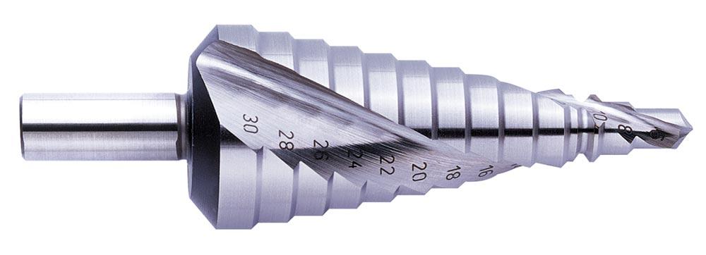 Stufenbohrer mit Spiralnut HSS 4 - 12 mm