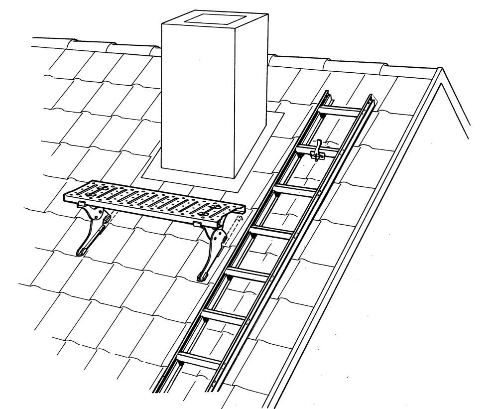 Dachleiter, Alu natur, 10 Sprossen, Länge 2800 mm, Gewicht 4,9 kg