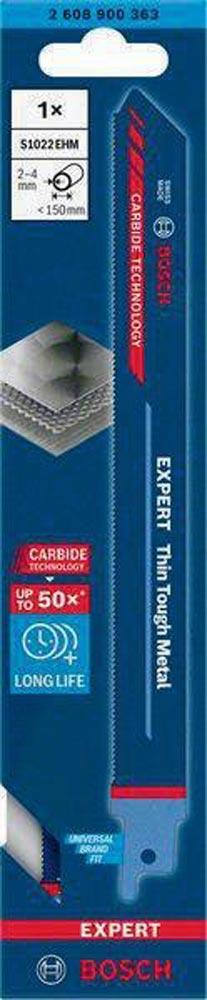 Säbelsägeblatt Expert Thin Tough Metal Länge 200 mm Breite 19 mm Zahnteilung TPI 18 1,4 mm S-Schaft 1 Stück / Karte