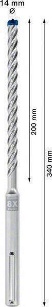 Hammerbohrer Expert SDS max-8X Ø 14 mm Arbeits-L.200 mm L.340 mm SDS-max 1 Stück Hammerbohrer Expert SDS max-8X Ø 14 mm Arbeits-L.200 mm L.340 mm SDS-max 1 Stück