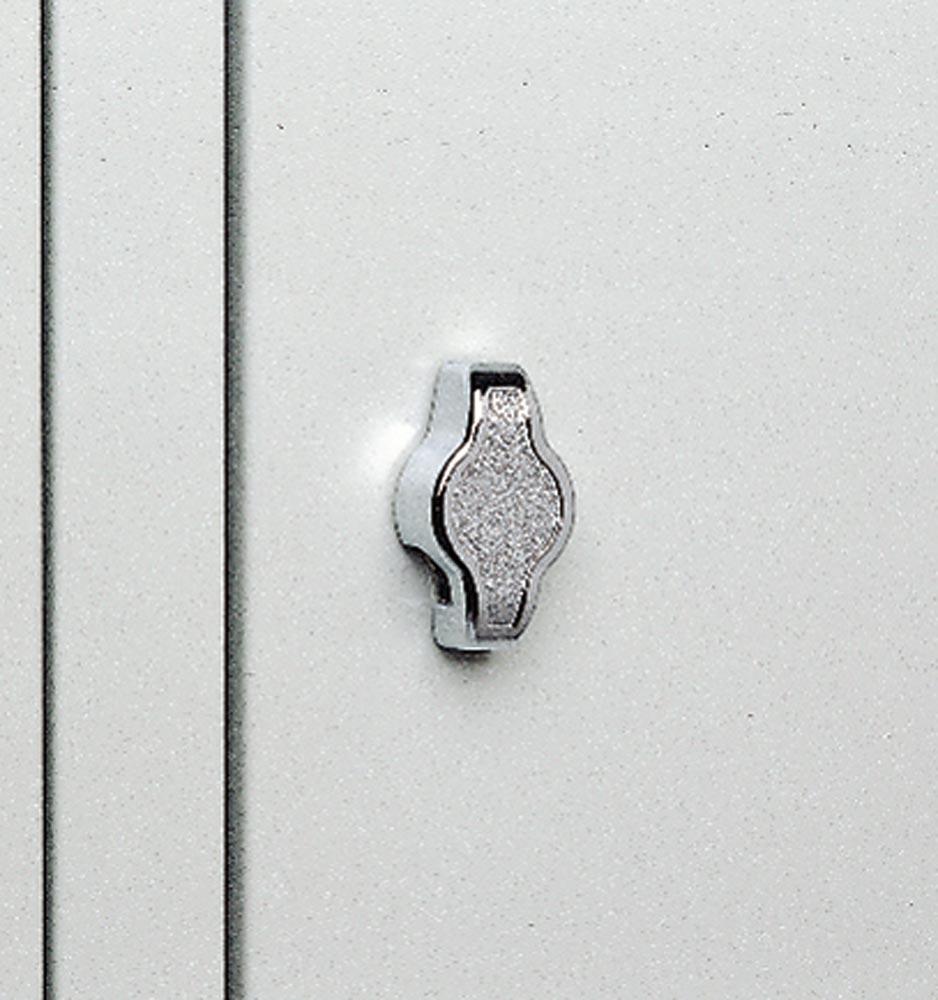 Garderobenschrank, einzeln verschließ. Abteil, BxTxH 610x500x1850 mm, 2 Abteile, B 300 mm, Füße, Drehriegel RAL 7035/5010