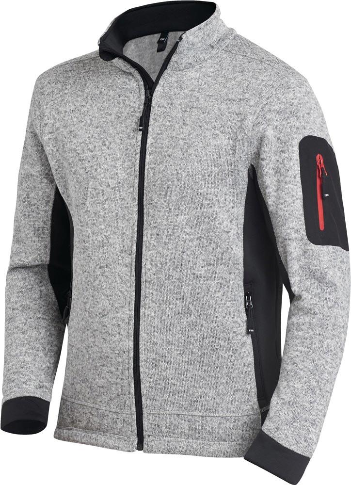 Strick-Fleecejacke CHRISTOPH Größe XXL grau/schwarz