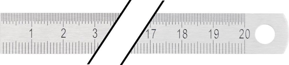 Stahlmaßstab Länge 200 mm rostfreier Stahl biegsam Teilung B = mm/1/2 mm