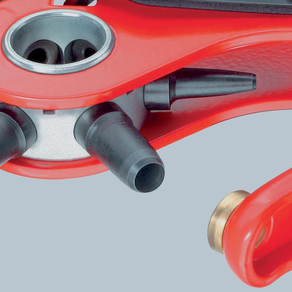 Revolverlochzange Gesamtlänge 220 mm Öffnungsfeder 2 / 2,5 / 3 / 3,5 / 4 und 5 mm rot pulverbeschichtet