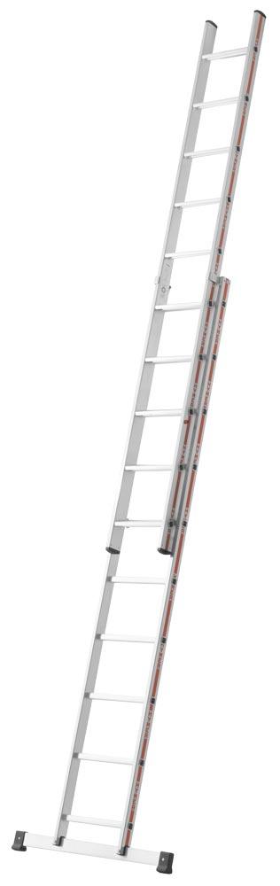 Stufenschiebeleiter zweiteilig, 2x10 Stufen, Länge eingef. 2,89 m, ausgef. 4,85 m