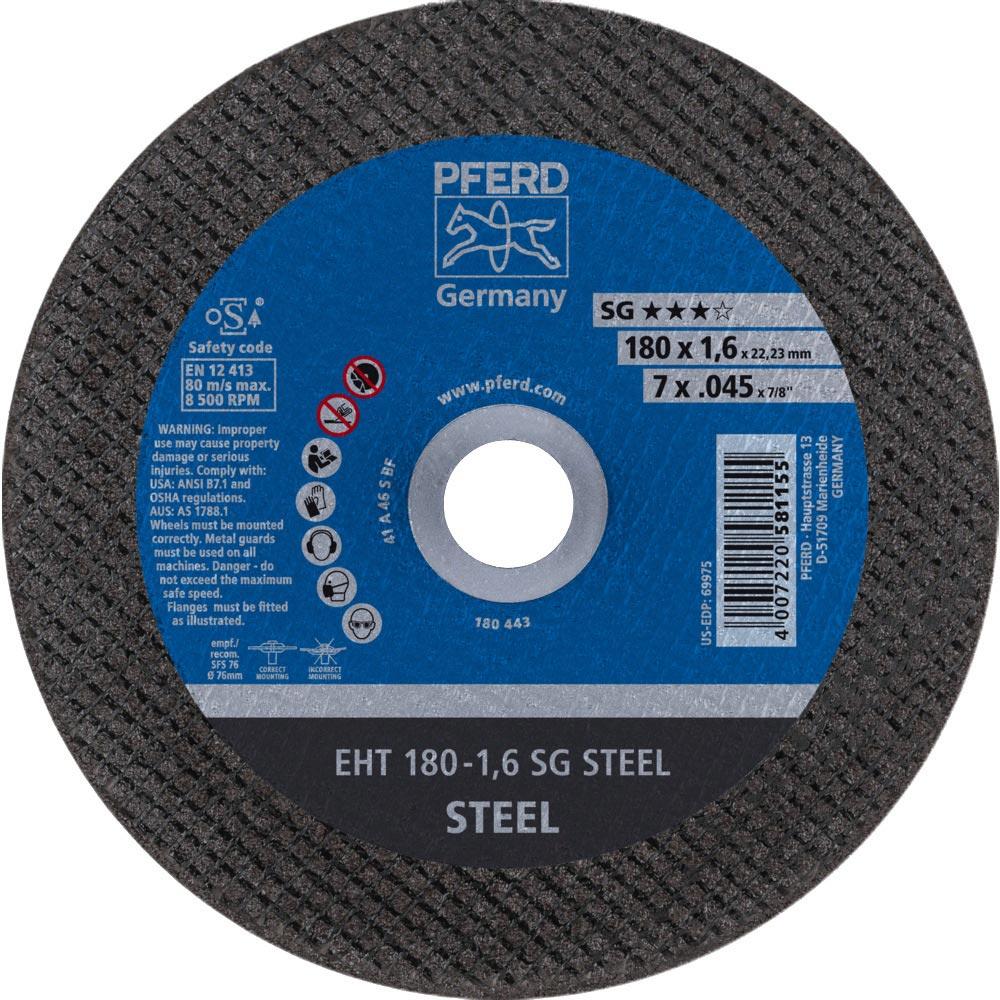 Trennscheibe SG STEEL D180x1,6mm gerade Stahl Bohrung 22,23 mm