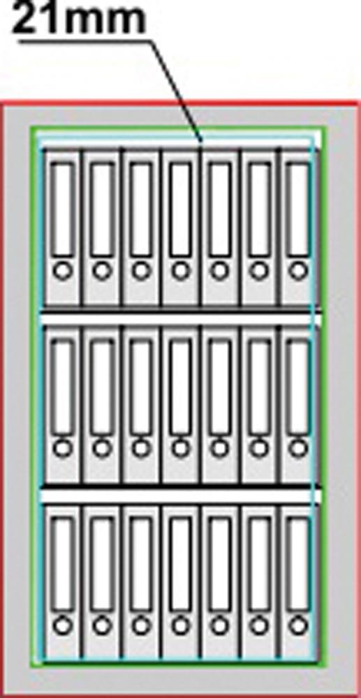 Dokumentenschrank, Sicherheitsstufe B + S2, S60P, BxTxH 704x471x1137 mm, Volumen 215 l, 2 Böden, Kapazität 21 Ordner, 1-türig, RAL 7035 lichtgrau