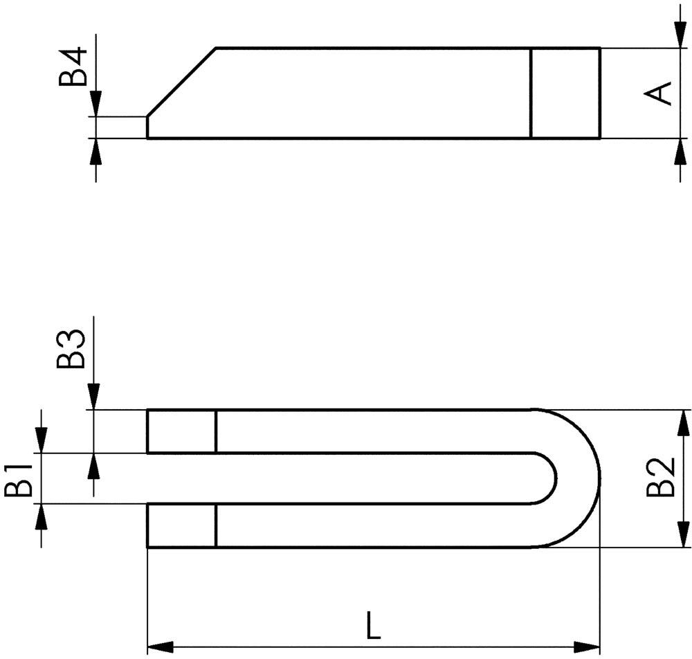 Gabelspanneisen DIN 6315B Schlitzbreite 22 mm Länge 200 mm für Spannschraube M20, M22