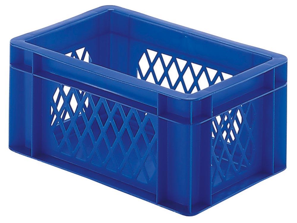 Euronormbehälter, PP, Boden + Wände geschlossen, Volumen 61 l, LxBxH 600x400x320 mm, Farbe blau, VE 2 Stück