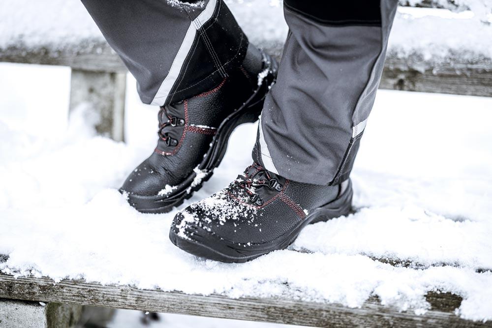 Sicherheitswinterstiefel BASIC STEP MID+ W Gr. 43 schwarz S3 CI SRC Weite 11 Vollleder widerstandsfähige PU / PU-Laufsohle