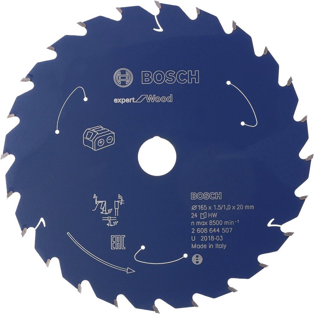 Kreissägeblatt Expert for Wood Außen-Ø 165 mm Zähnezahl 24 WZ Bohrung 20 mm Schnittbreite 1,5 mm HM