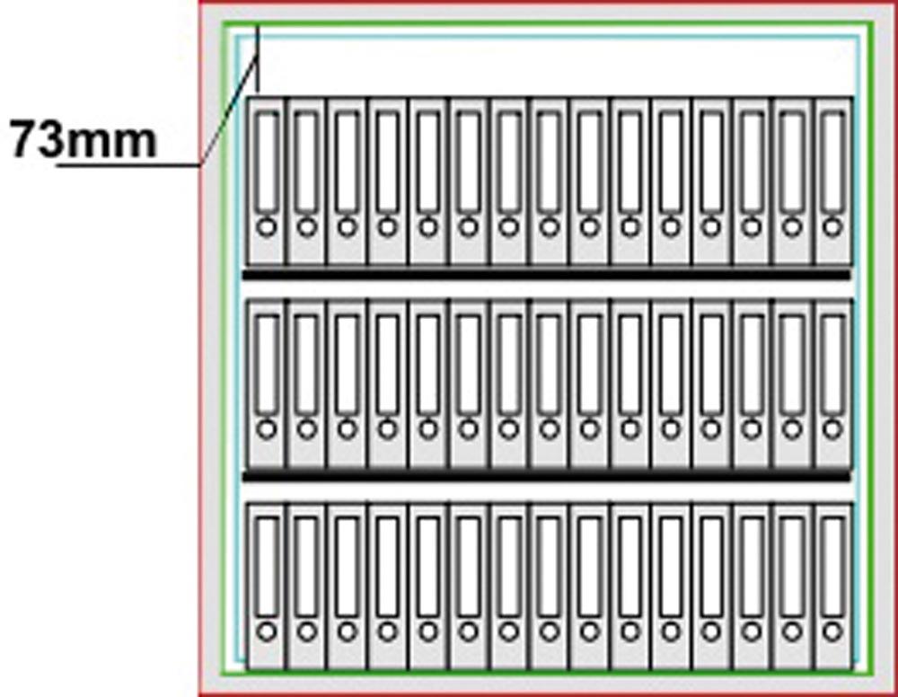 Dokumentenschrank, Sicherheitsstufe B + S2, S60P, BxTxH 1228x559x1189 mm, Volumen 508 l, 2 Böden, Kapazität 45 Ordner, 2-türig, RAL 7035 lichtgrau