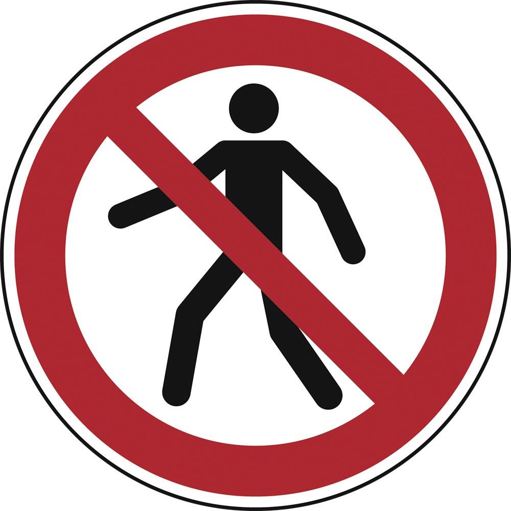 Verbotsschild, Für Fußgänger verboten, Folie, Durchm. 100 mm, DIN EN ISO 7010