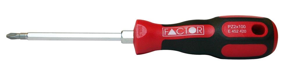 Kreuzschlitz-PZ-Schraubendreher mit 2-K-Griff und Sechskantklinge PZ 1 x 80 mm