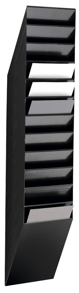 Prospektspender-Set, best. aus 12 Fächern A4 hoch, BxTxH 240x135x1115 mm, schwarz