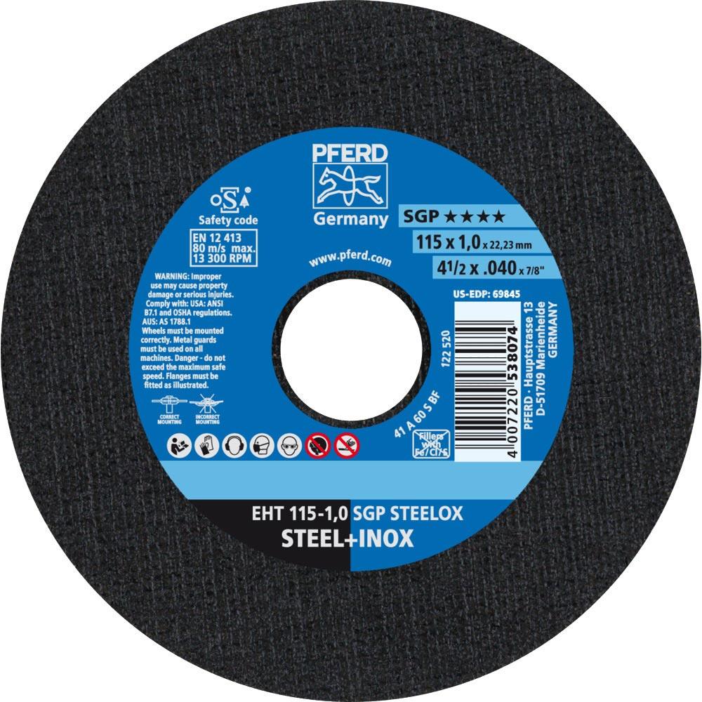 Trennscheibe SGP STEELOX D115x1mm gerade INOX Bohrung 22,23 mm