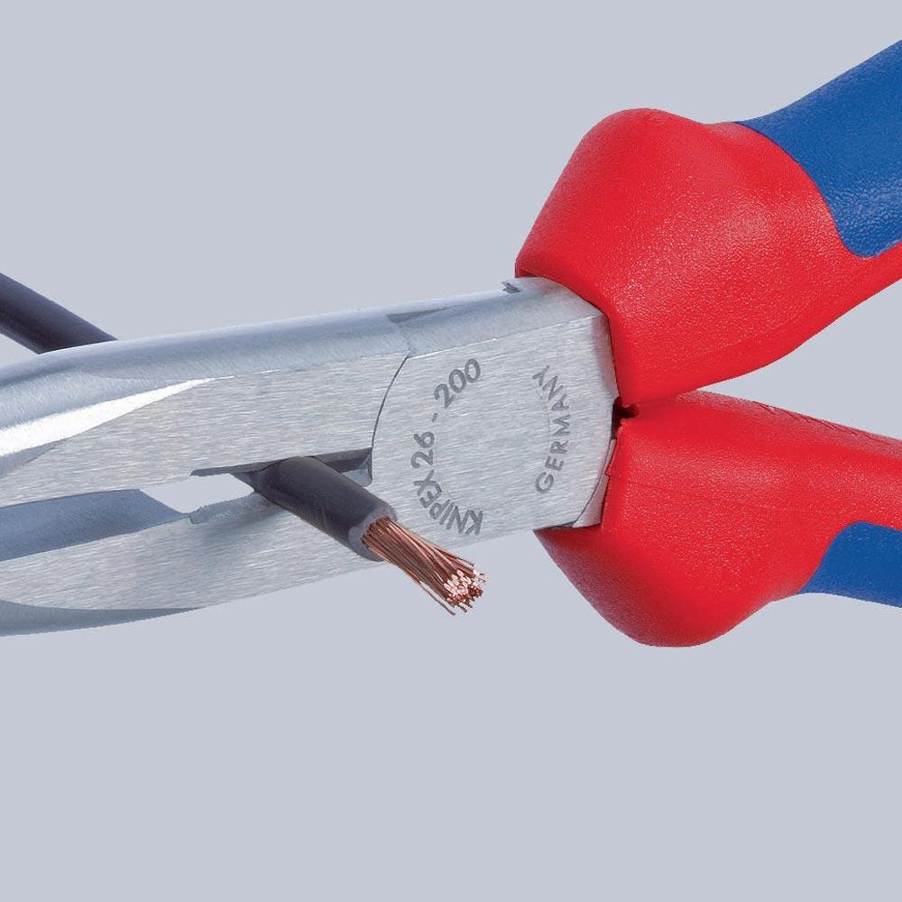 Flachrundzange Länge 200 mm poliert 40 gewinkelt Mehrkomponenten-Hüllen