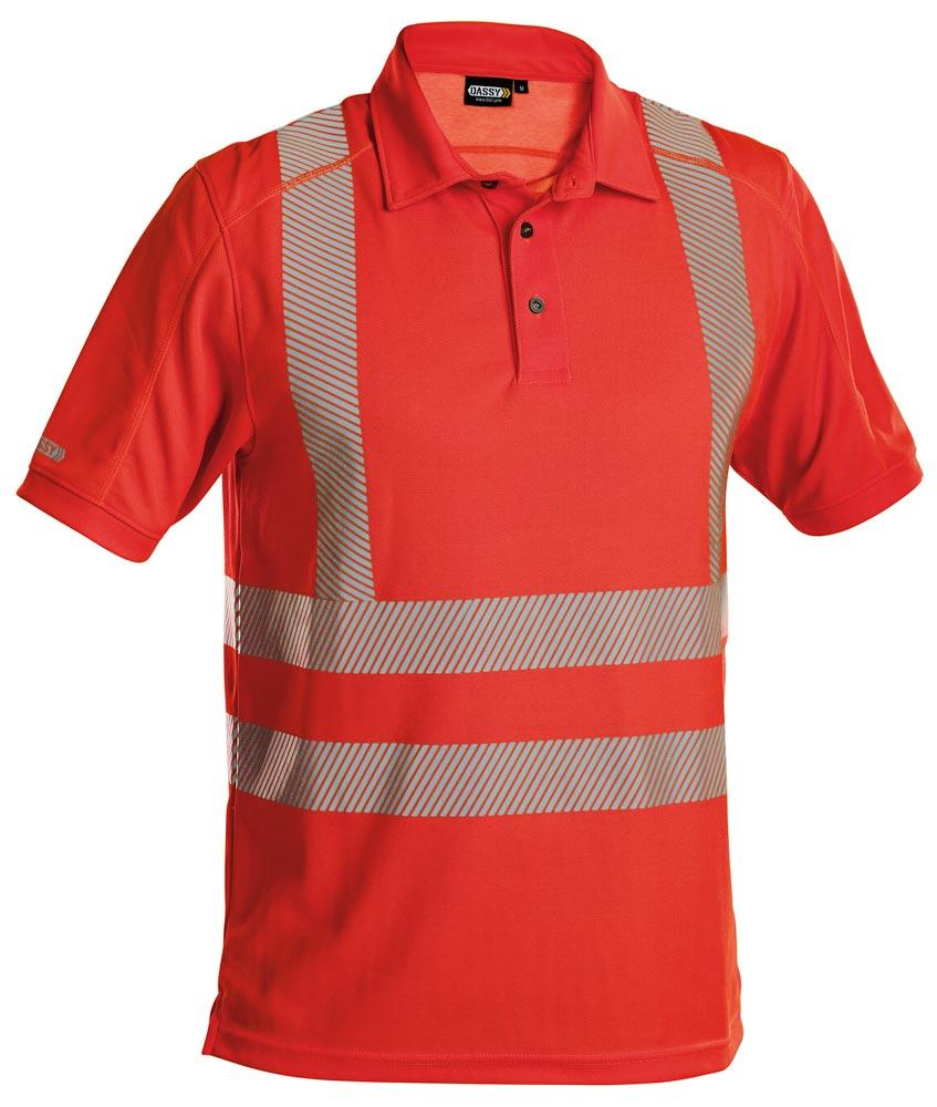 Warnschutz UV-Poloshirt Brandon, Farbe neonrot, Gr. M