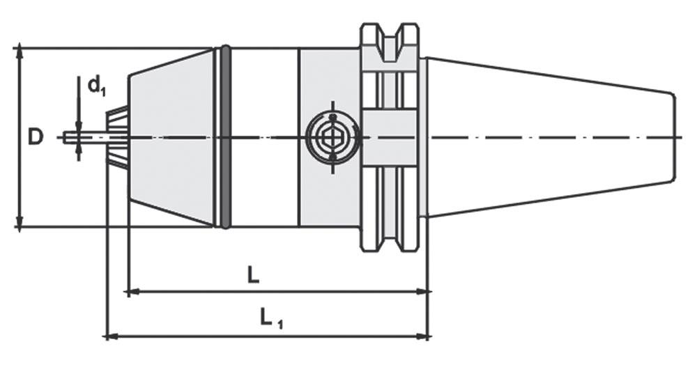 NC-Schnellspannbohrfutter DIN 69871A Spann-Ø 0,5-13 mm SK40 Auskraglänge 90 mm