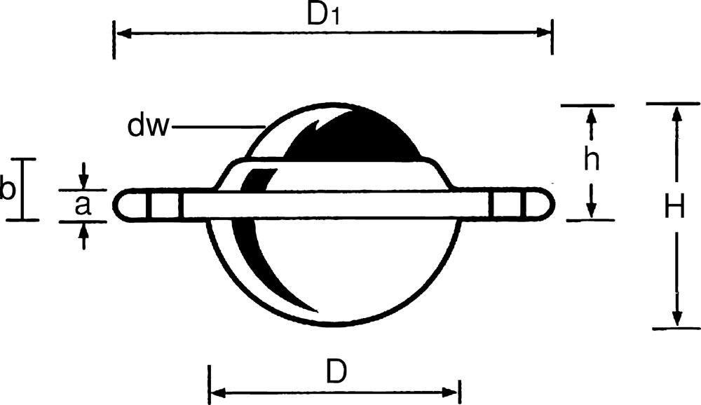 Kugelrolle mit Befestigungplatte, Kugeldurchm. 32 mm, Traglast 110 kg, Stahlkugel, Gehäuse verzinkt, MINDESTABNAHME 10 Stück