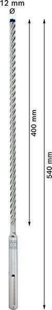 Hammerbohrer Expert SDS max-8X Ø 12 mm Arbeits-L.400 mm L.540 mm SDS-max 1 Stück Hammerbohrer Expert SDS max-8X Ø 12 mm Arbeits-L.400 mm L.540 mm SDS-max 1 Stück