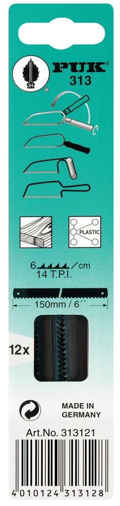 Sägeblatt Blattlänge 150 mm Blattbreite 6 mm grob für Holz 12 Stück / Karton