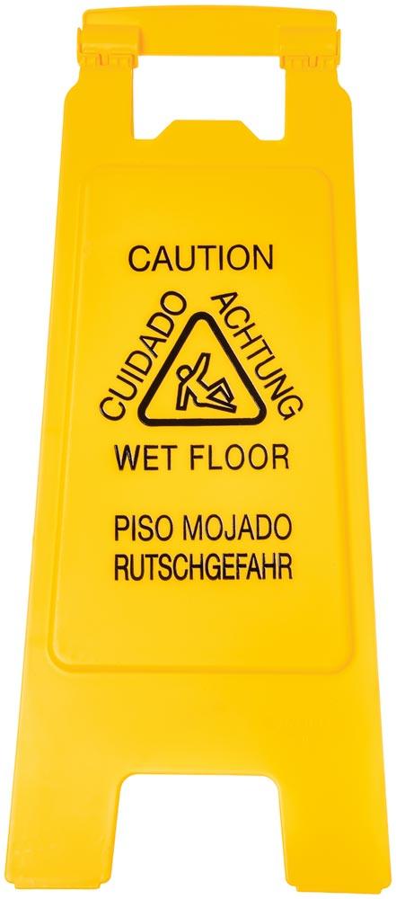 Warnschild 2-seitig -Achtung Rutschgefahr- BxTxH 275x40x625 mm, gelb, VE 2 Stück