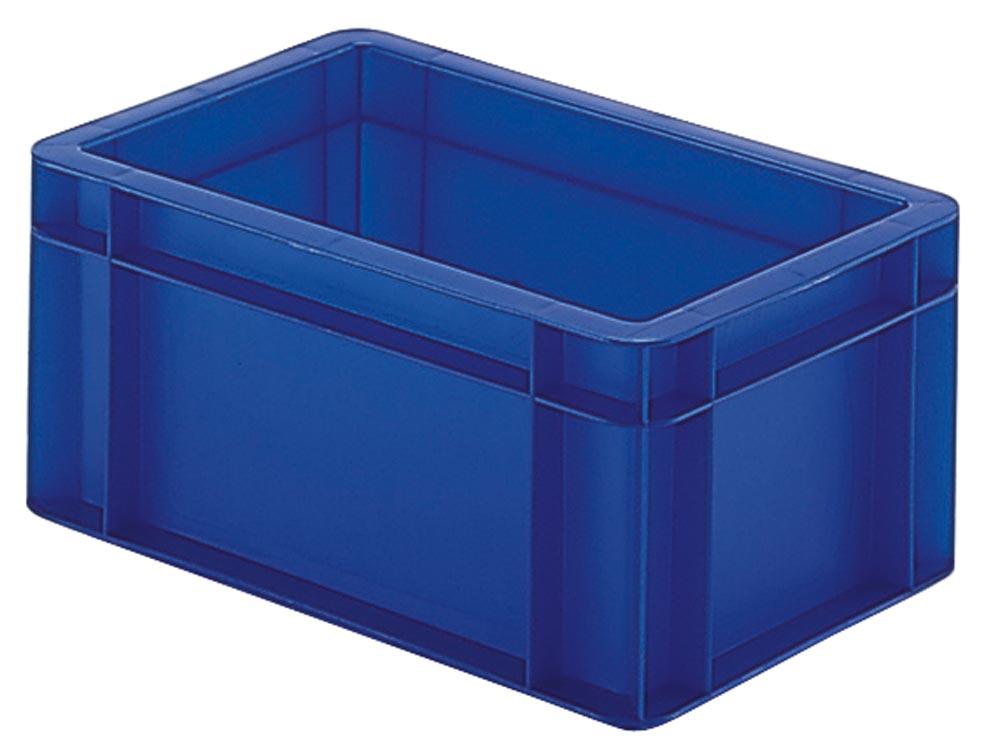 Euronormbehälter, PP, Boden + Wände geschlossen, Volumen 61 l, LxBxH 600x400x320 mm, Farbe blau, VE 2 Stück