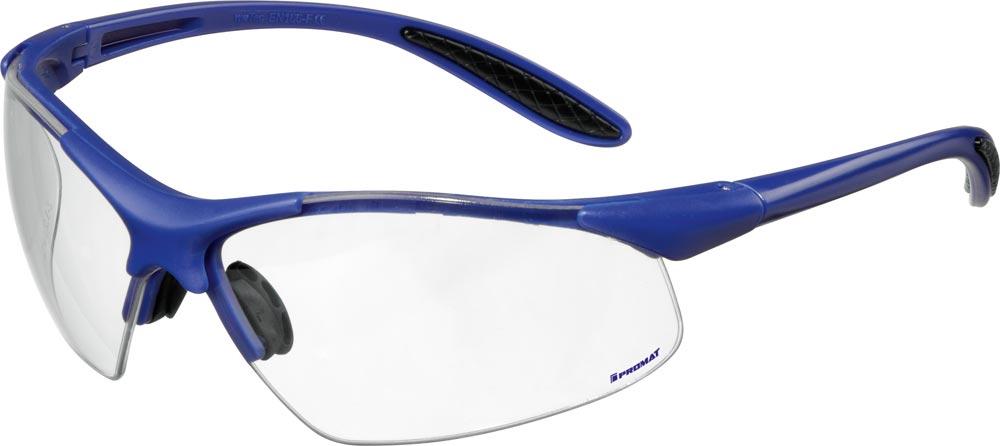 Schutzbrille DAYLIGHT PREMIUM EN 166 Bügel dunkelblau, Scheibe klar Polycarbonat