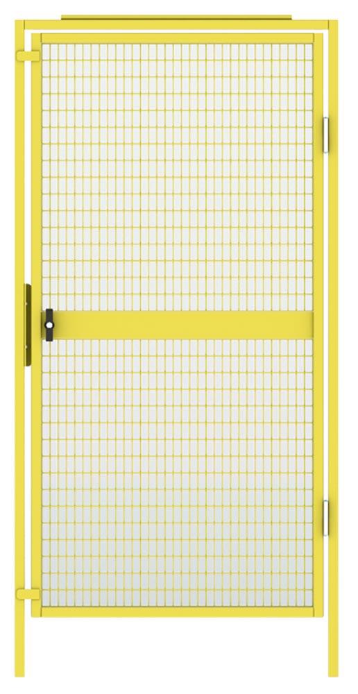 Doppel-Flügeltür für Maschinenschutzgitter, abschließbar, BxH 2000x2000 mm, RAL 1018 zinkgelb