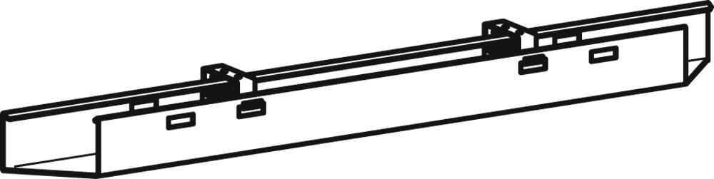 Kabelkanal, zur Befestigung an der Tischplatte, Länge 1200 mm, silber
