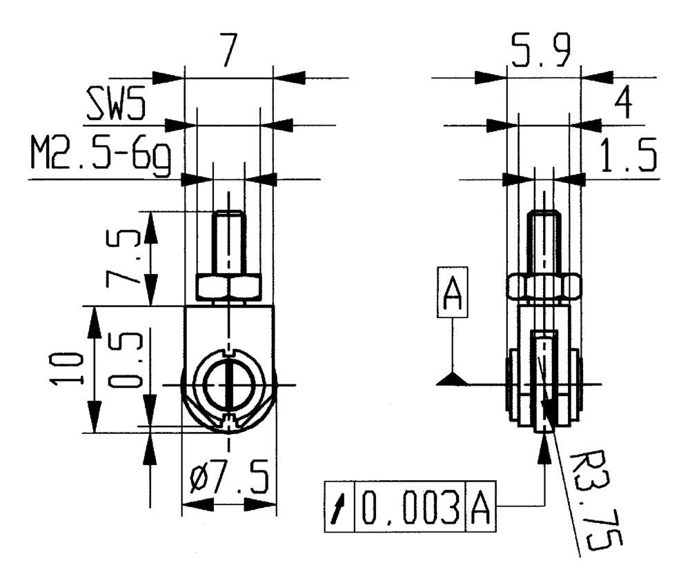 Messeinsatz Ø 1,5 mm Rolle M2,5 Stahl passend zu Messuhren
