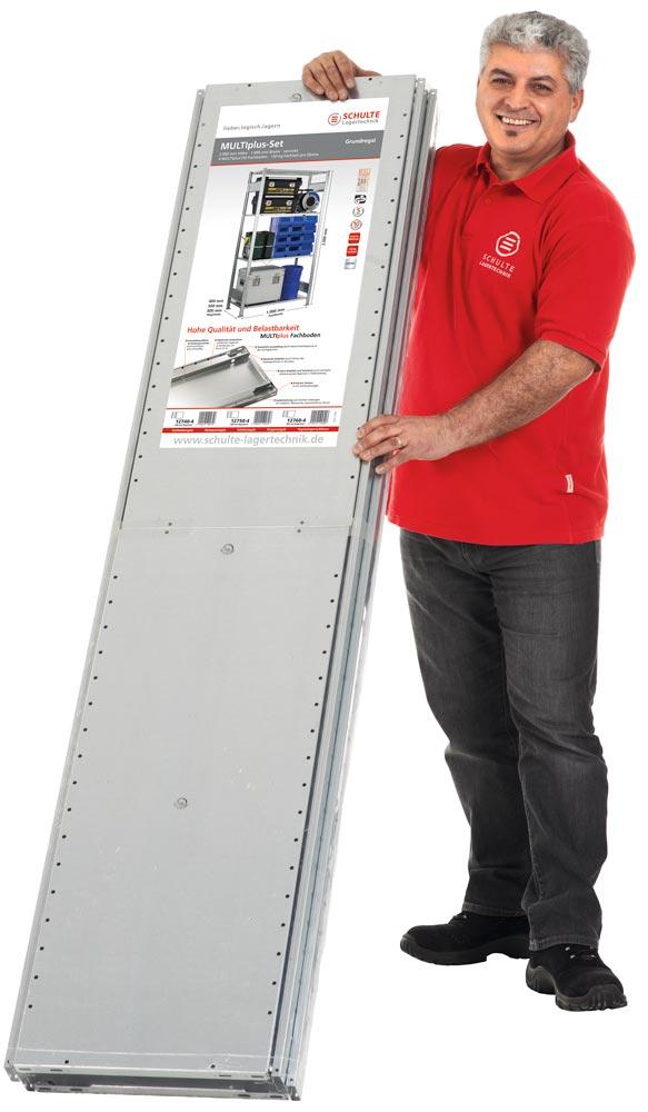 Steckregal, Anbaufeld, verzinkt, 4 Fachböden, Fachlast 150 kg, BxTxH 1000x400x2000 mm