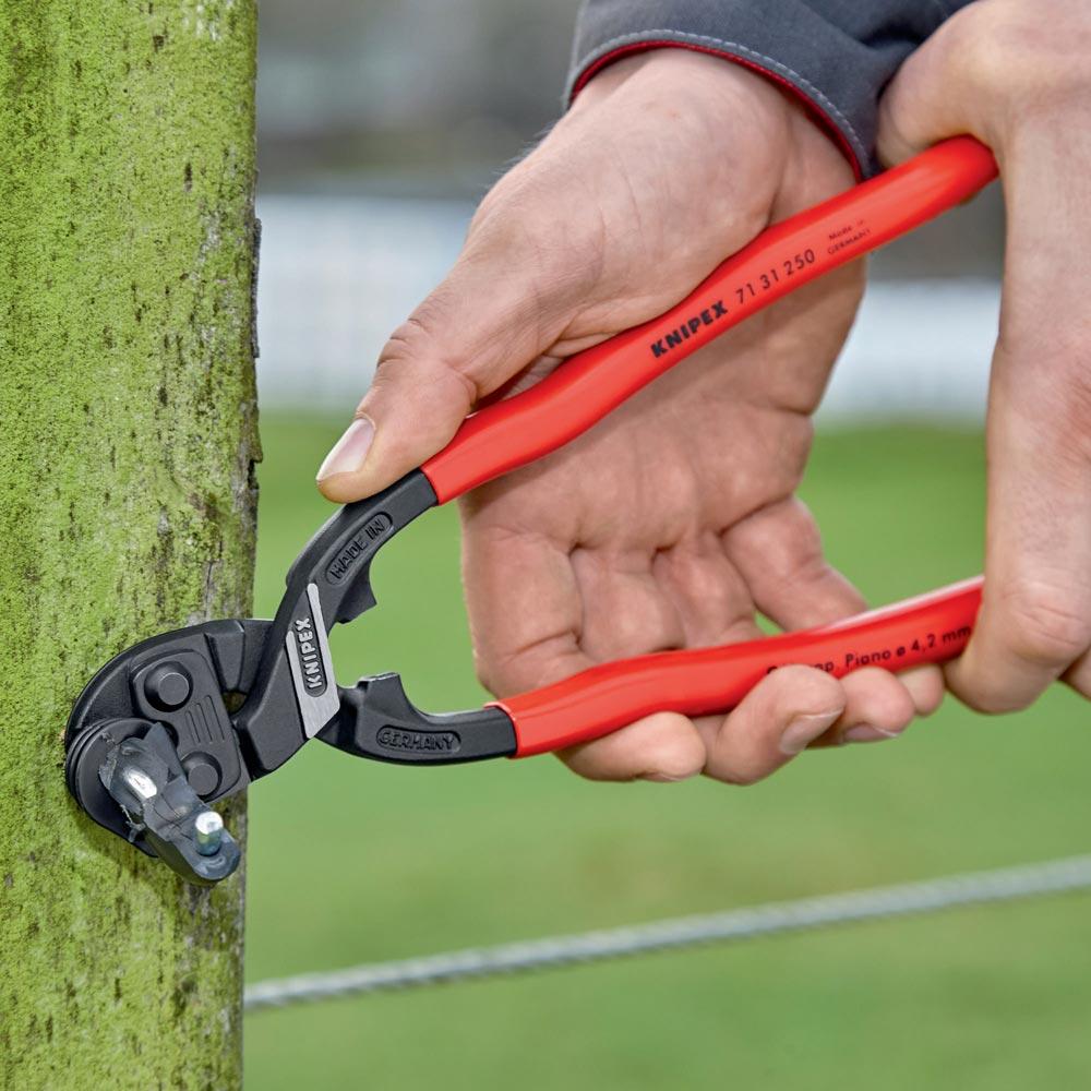 Kompaktbolzenschneider CoBolt® Länge 250 mm Kunststoffüberzug gerade 4,2 mm mit Aussparung weich mittel 6 mm hart 4,3 mm