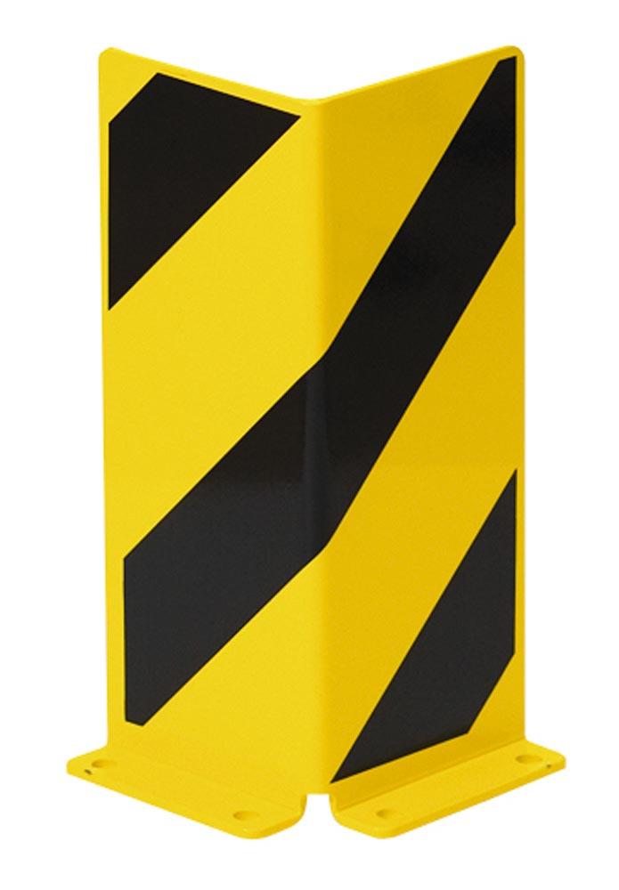 Anfahrschutz, Stahl-Winkel, kunststoffbeschichtet gelb/schwarz, Höhe 400 mm, Stärke 6 mm, Querschnitt 160 mm