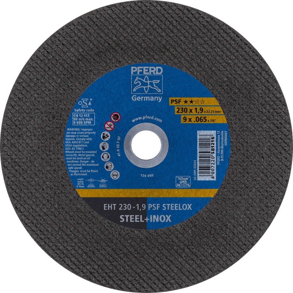Trennscheibe PSF STEELOX D230x1,9mm gerade INOX Bohrung 22,23 mm