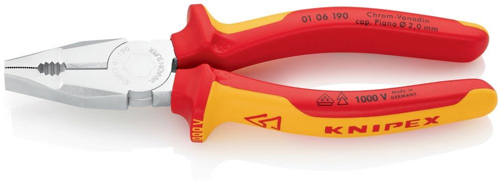 Kombizange Länge 190 mm verchromt Mehrkomponenten-Hüllen VDE