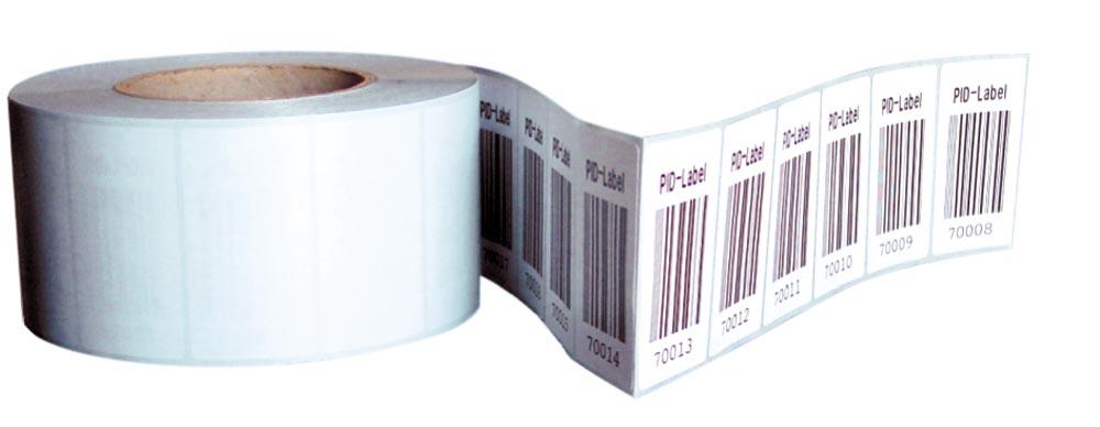 Etikettenrolle, weiß, bedruckt, Etikettengröße BxH 67x36 mm, 2000 Stück pro Rolle, VE 1 Rolle