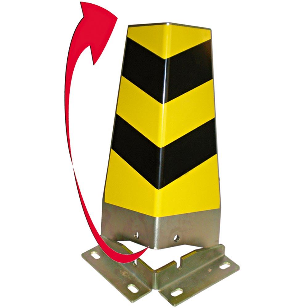 Ecken-Anfahrschutz-Set, seitlicher Schutz, mit Außenwinkel, inkl. Schrauben und Winkel, gelb/schwarz, Höhe 400 mm