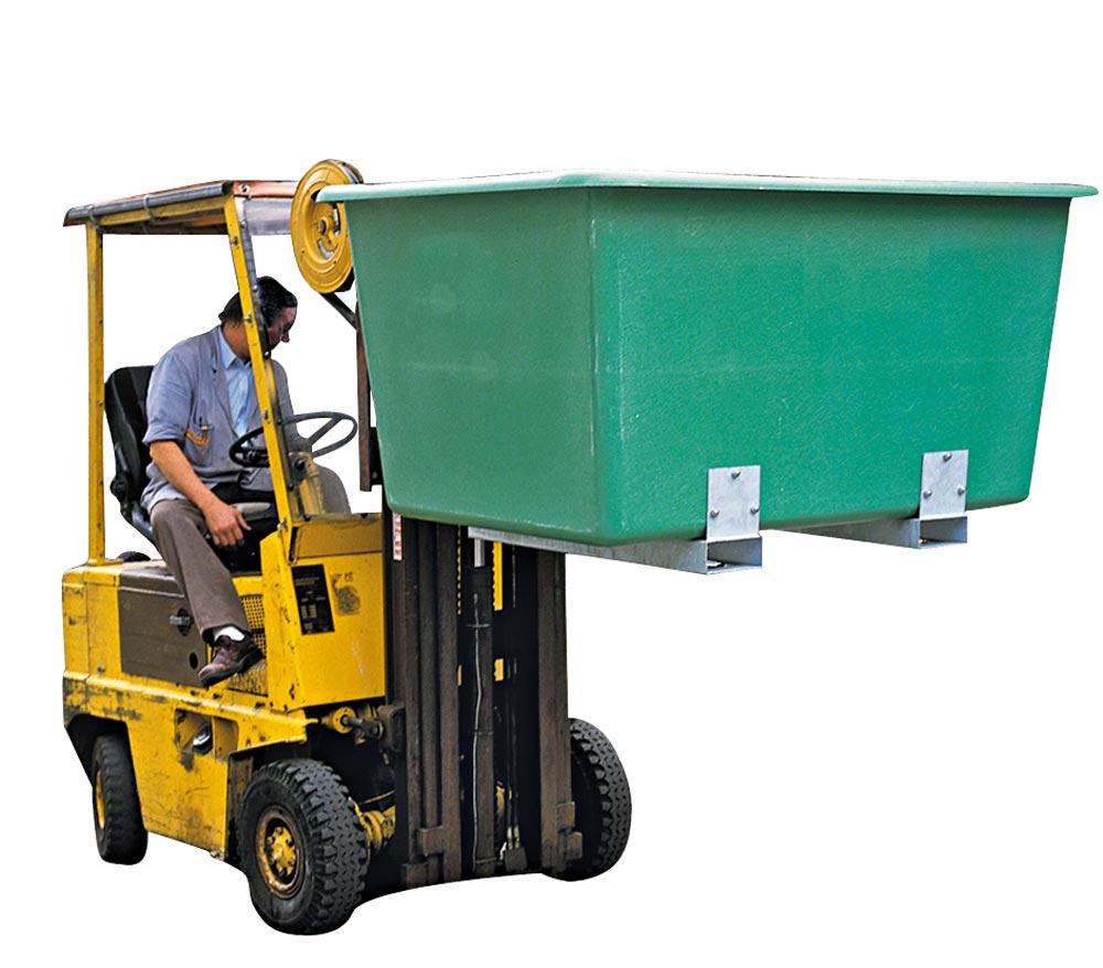 GFK-Rechteckbehälter, mit Staplertaschen, Volumen 2200 l, LxBxH oben auß/inn 2110/1970x1480/1340x930/920 mm, Farbe grün GFK-Rechteckbehälter, mit Staplertaschen, Volumen 2200 l, LxBxH oben auß/inn 2110/1970x1480/1340x930/920 mm, Farbe grün