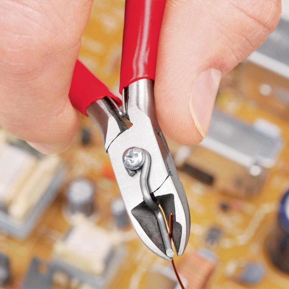 Elektronik-Seitenschneider Länge 115 mm Form 1 Facette ja Kunststoffüberzug spiegelpoliert