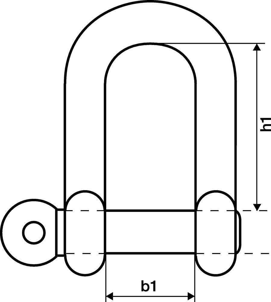 Schäkel Tragfähigkeit 2000 kg Bügel/Bolzen 25 mm gerade Form VE = 10 St.