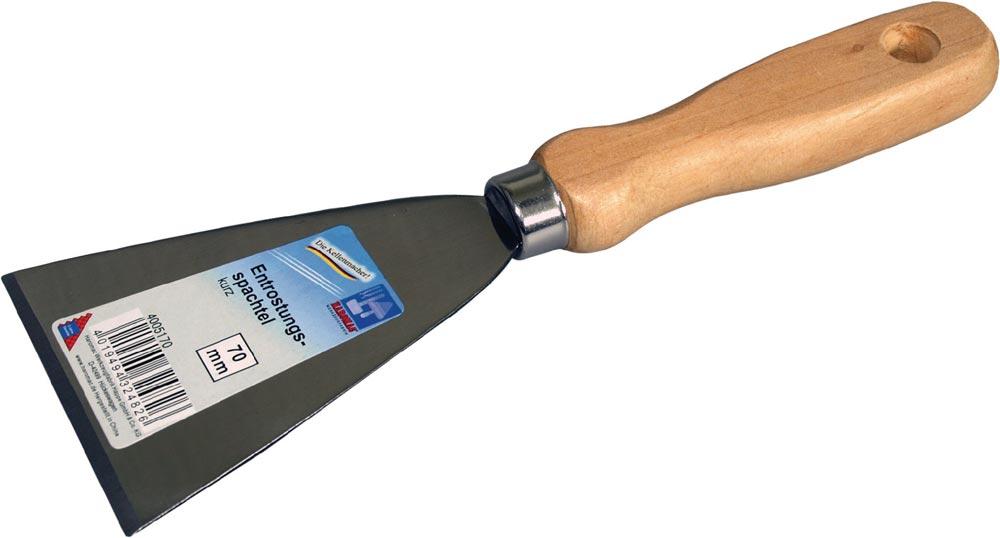 Entrostungsspachtel Breite 70 mm fein poliert Holz rund Entrostungsspachtel Breite 70 mm fein poliert Holz rund