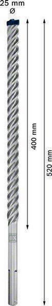 Hammerbohrer Expert SDS max-8X Ø 25 mm Arbeits-L.400 mm L.520 mm SDS-max 1 Stück Hammerbohrer Expert SDS max-8X Ø 25 mm Arbeits-L.400 mm L.520 mm SDS-max 1 Stück