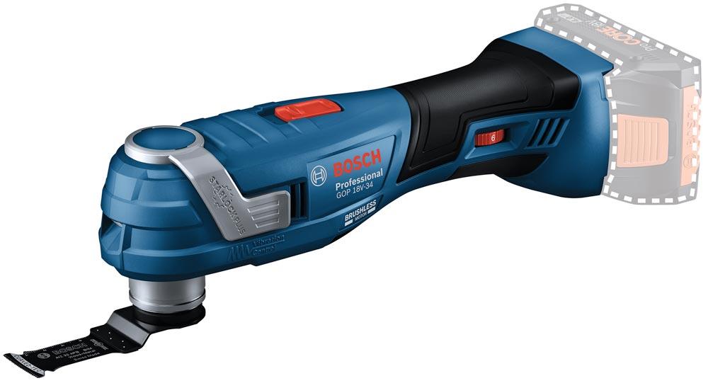 BOSCH Akku-Multifunktionswerkzeug GOP 18V-34 in L-Boxx (ohne Akku/Ladegerät)